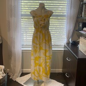 LOFT YELLOW FLORAL LONG DRESS